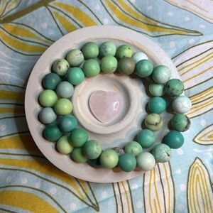 Beautiful 10mm Matte Chrysoprase Chunky Bracelet